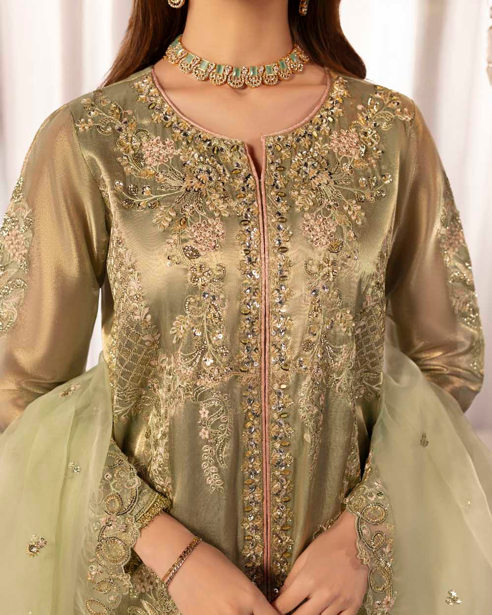 Zardozi Nikkah Edit 2573 Sage Green