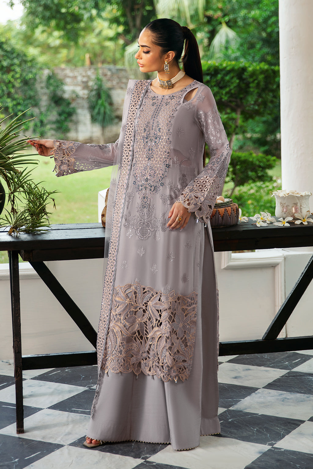 Dastak Luxury Chiffon Vol-01 Q-104 Gray