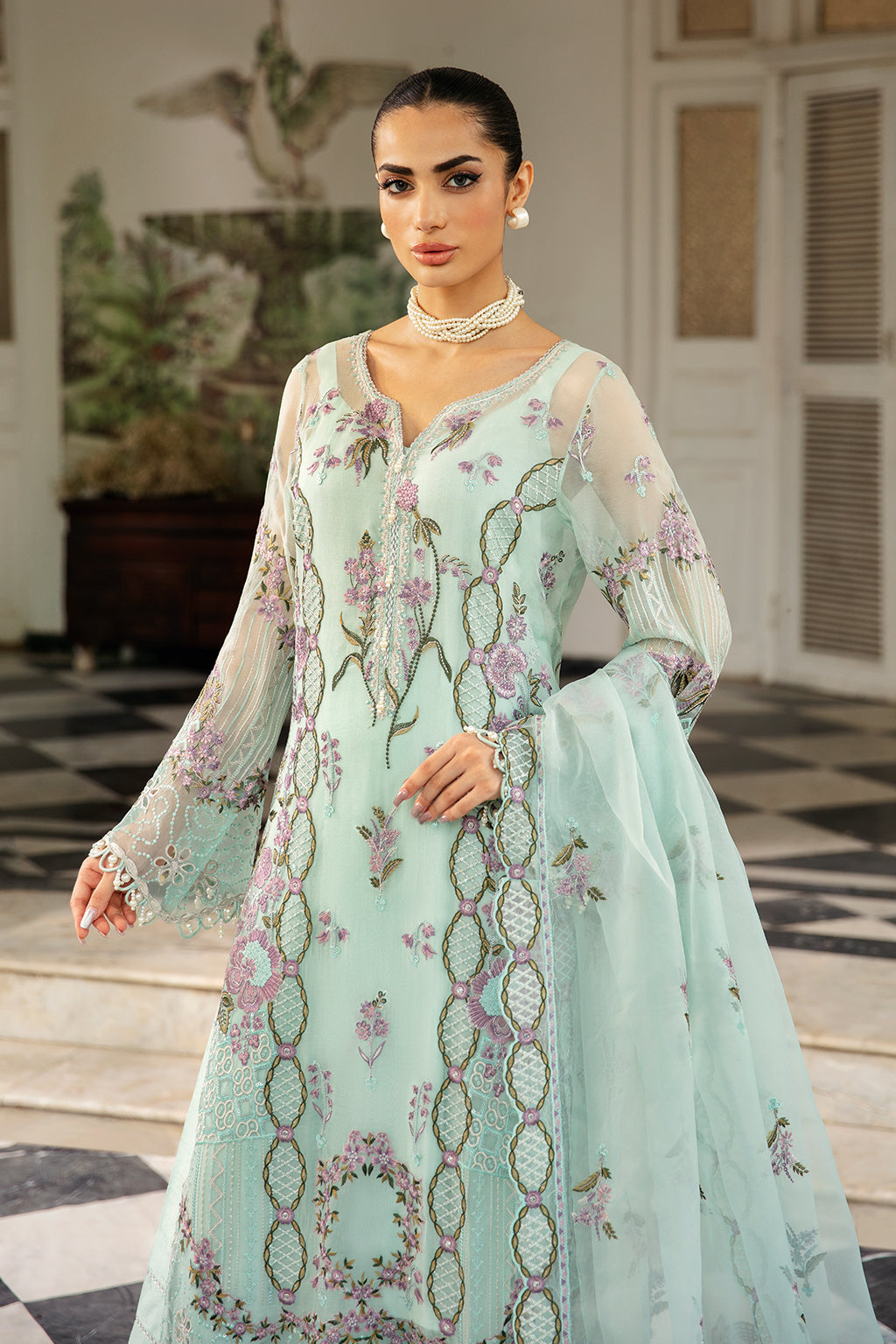 Dastak Luxury Chiffon Vol-01 Q-102 Light Green