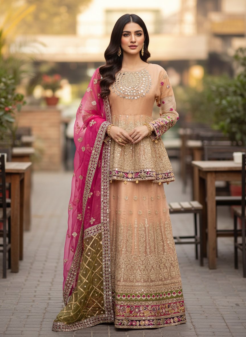 327 LEHNGA C-FANCY Peach by SH