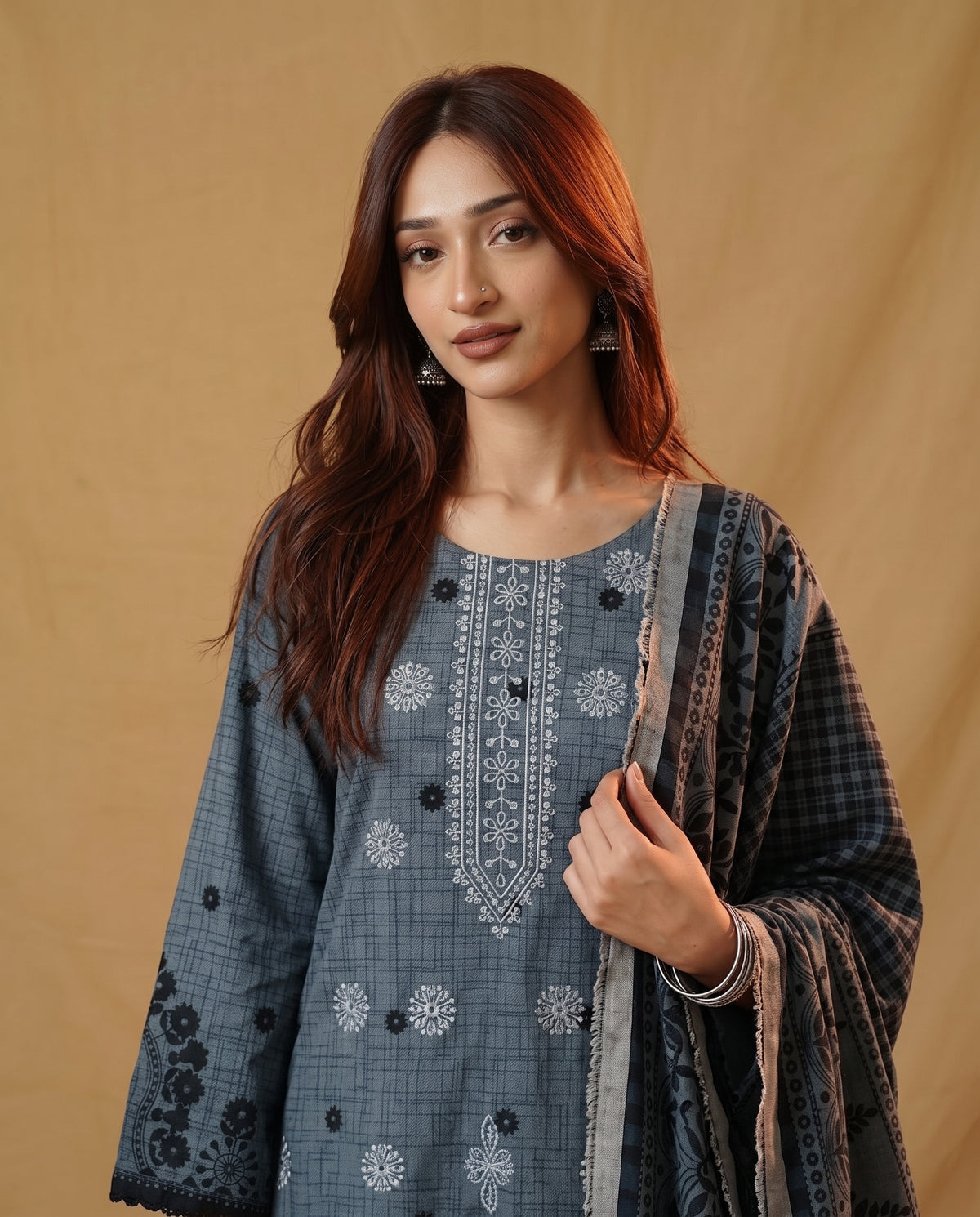 K&R Dhanak - Dhanak Dupatta 662 Grey