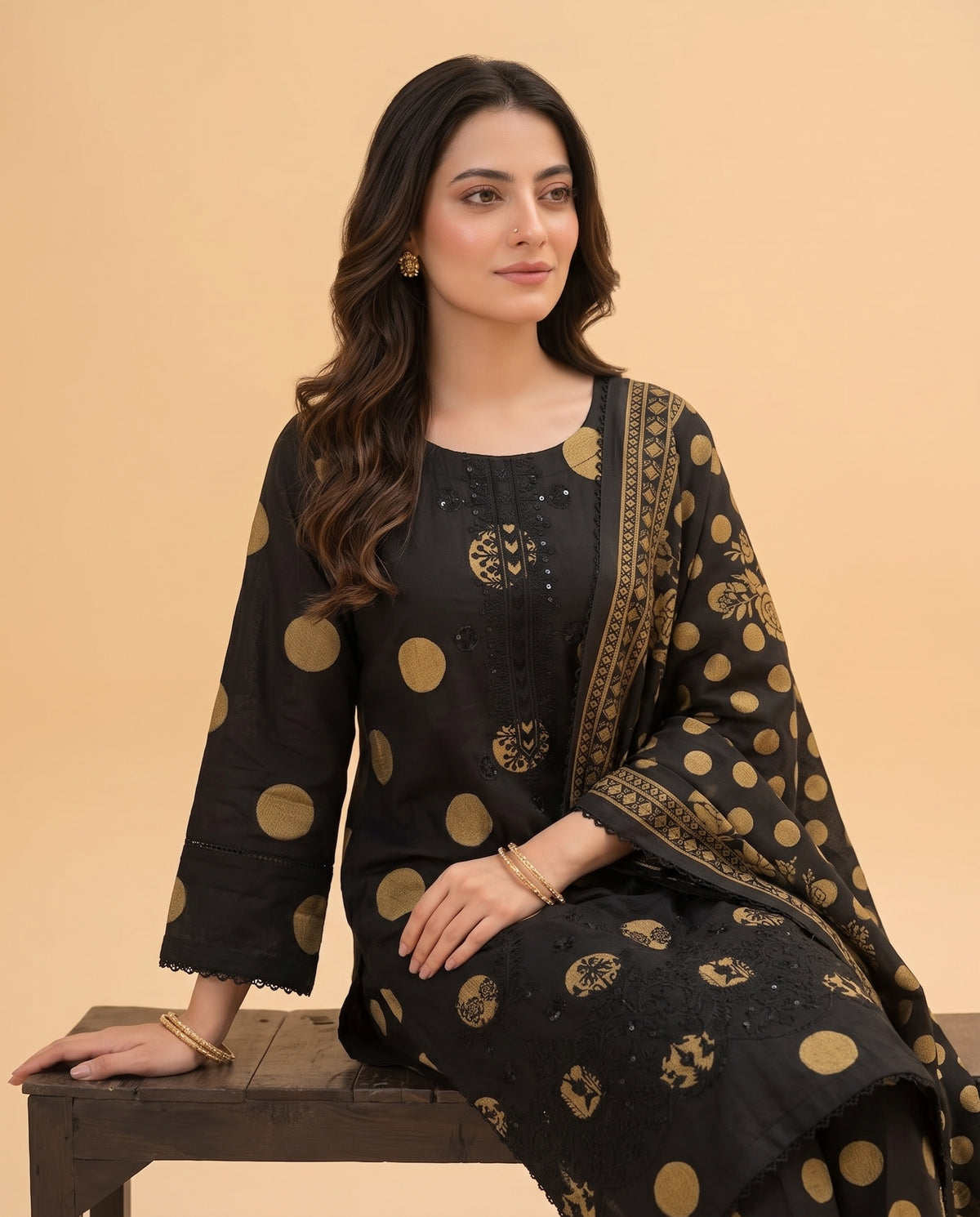 K&R Dhanak - Dhanak Dupatta 663 Black