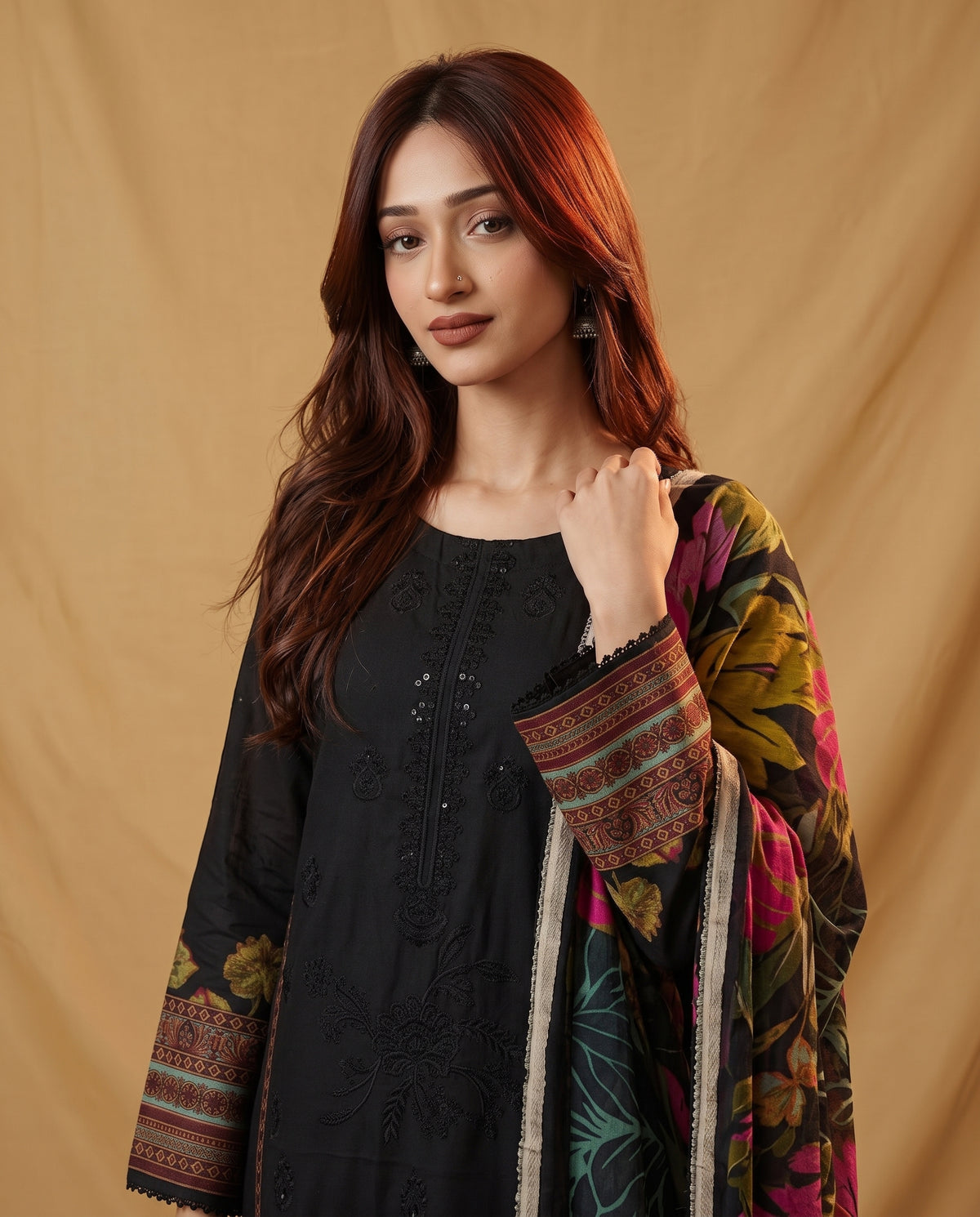 K&R Dhanak - Dhanak Dupatta 670 Black
