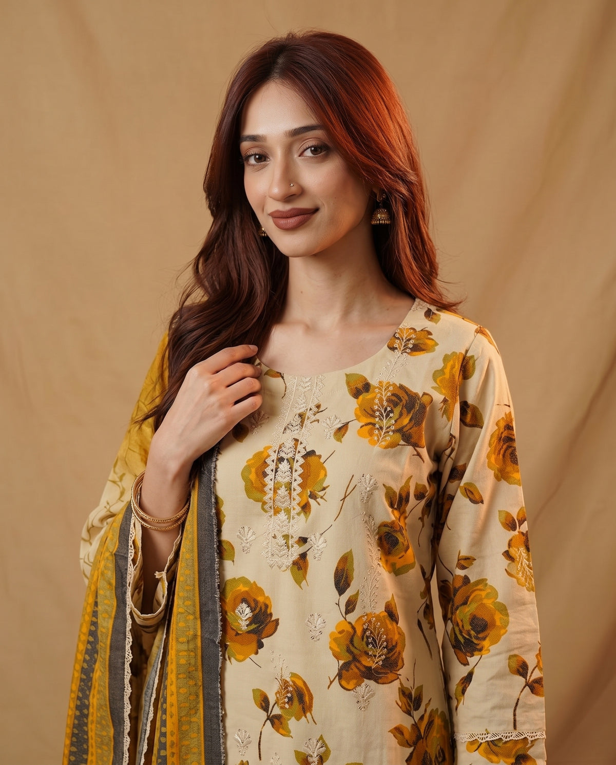 K&R Dhanak - Dhanak Dupatta 672 Beige