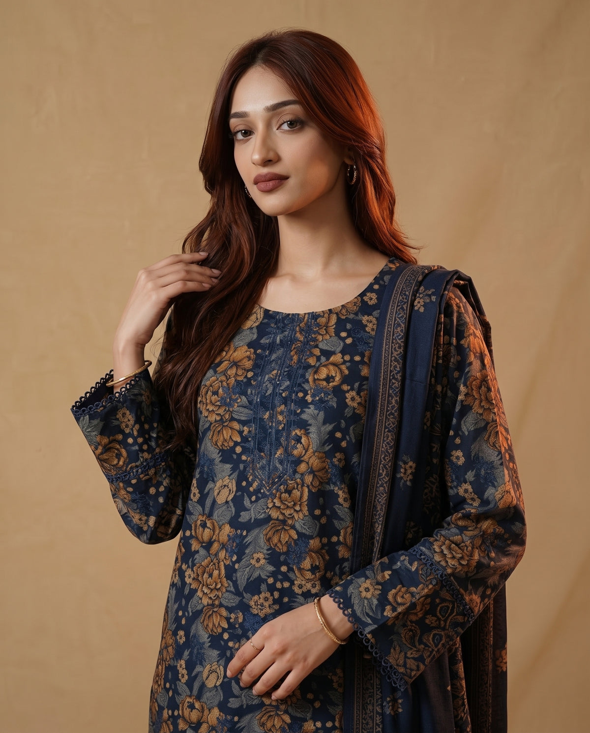 K&R Dhanak - Dhanak Dupatta 674 Blue