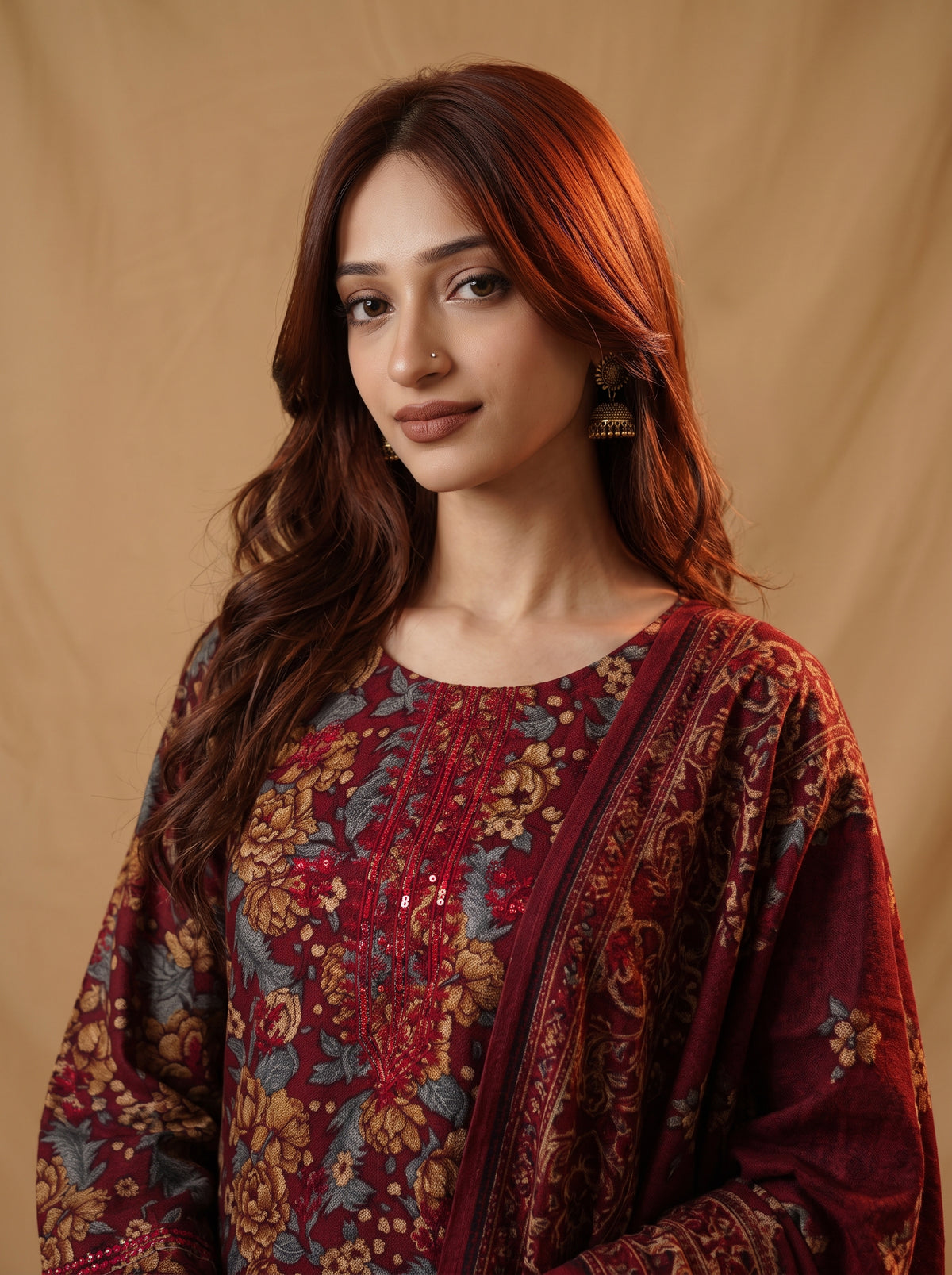 K&R Dhanak - Dhanak Dupatta 674 Red
