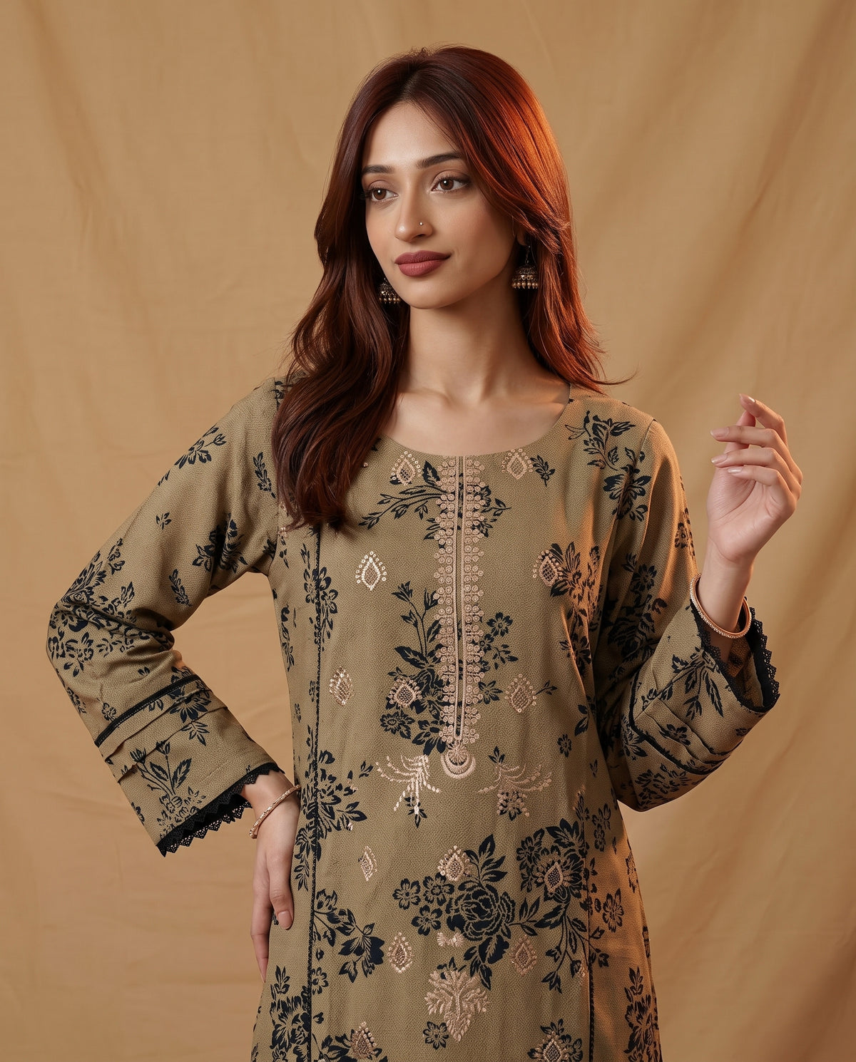 K&R Dhanak - Dhanak Dupatta 676 Brown