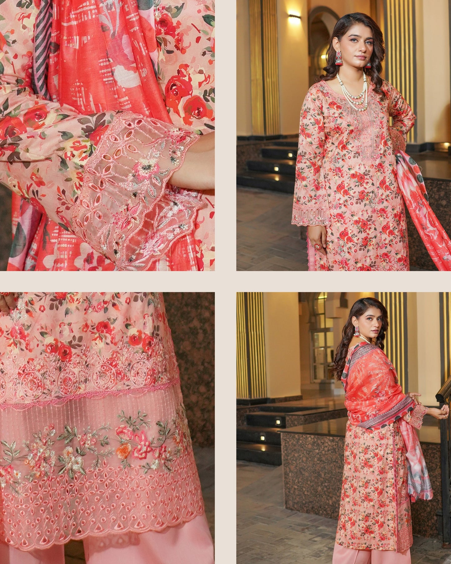 Munira Dilkash Lawn 09 Peach
