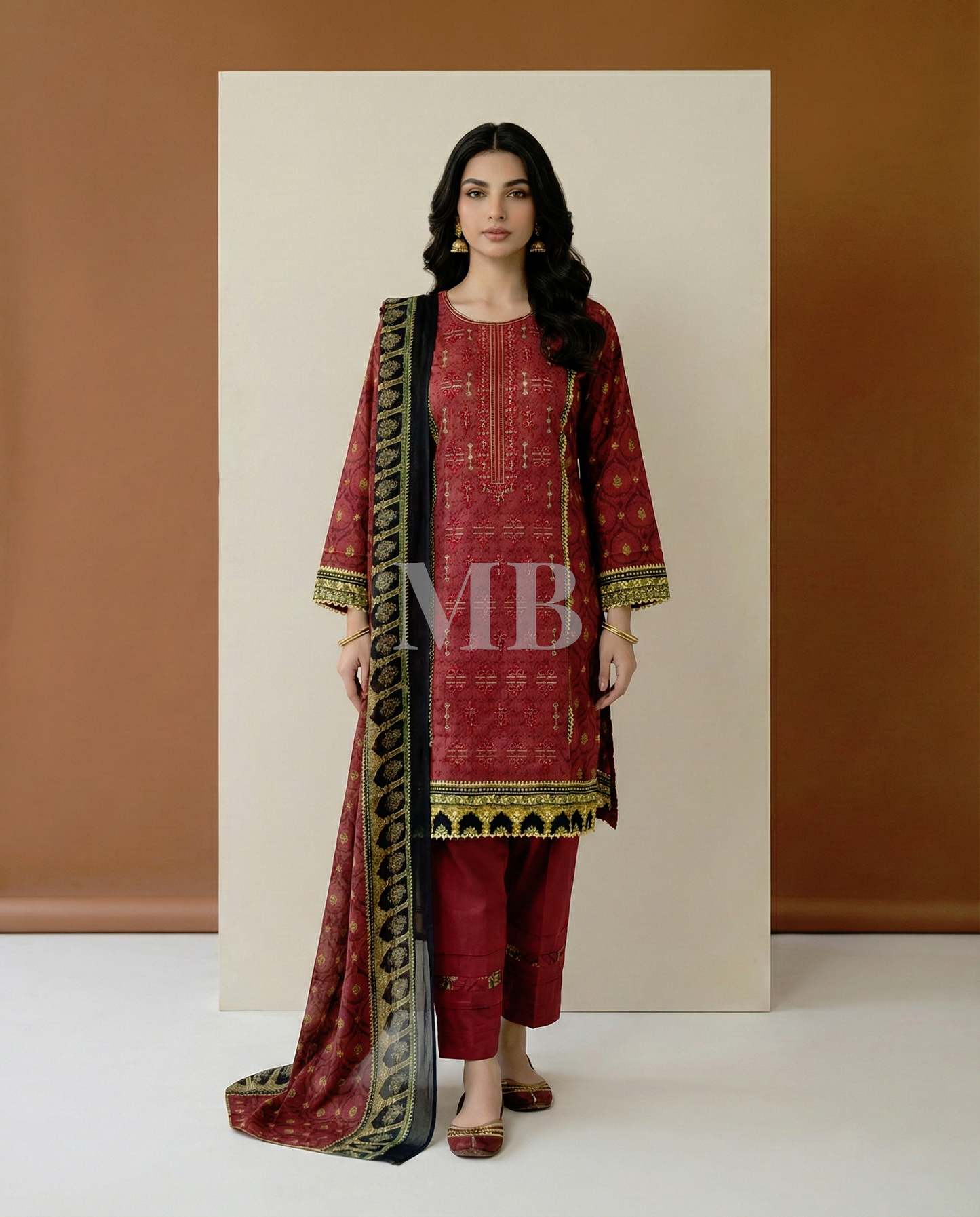HM Lawn - Chiffon Dupatta 319 T Pink