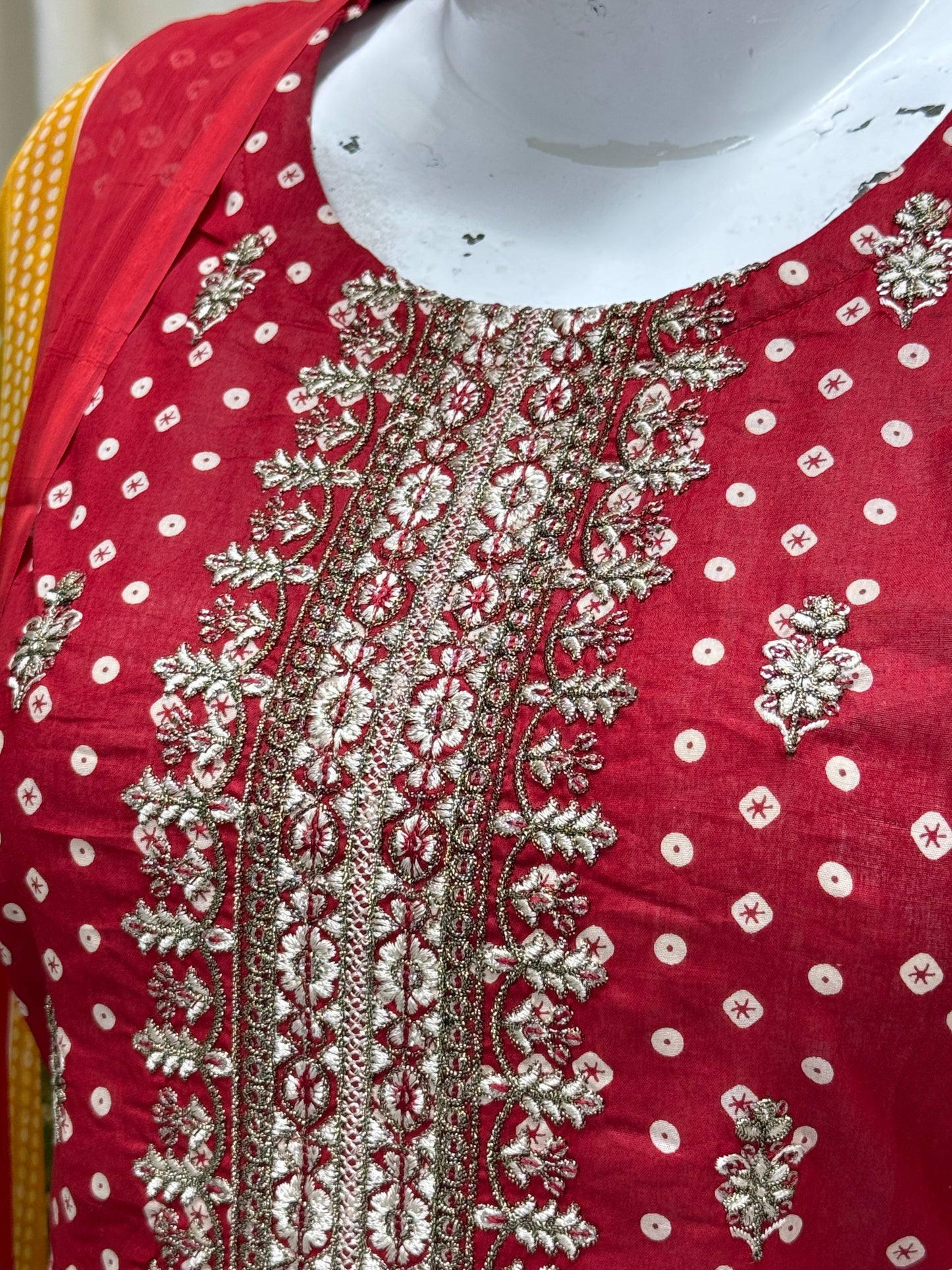 K&R Lawn - Chiffon Dupatta 280 Red