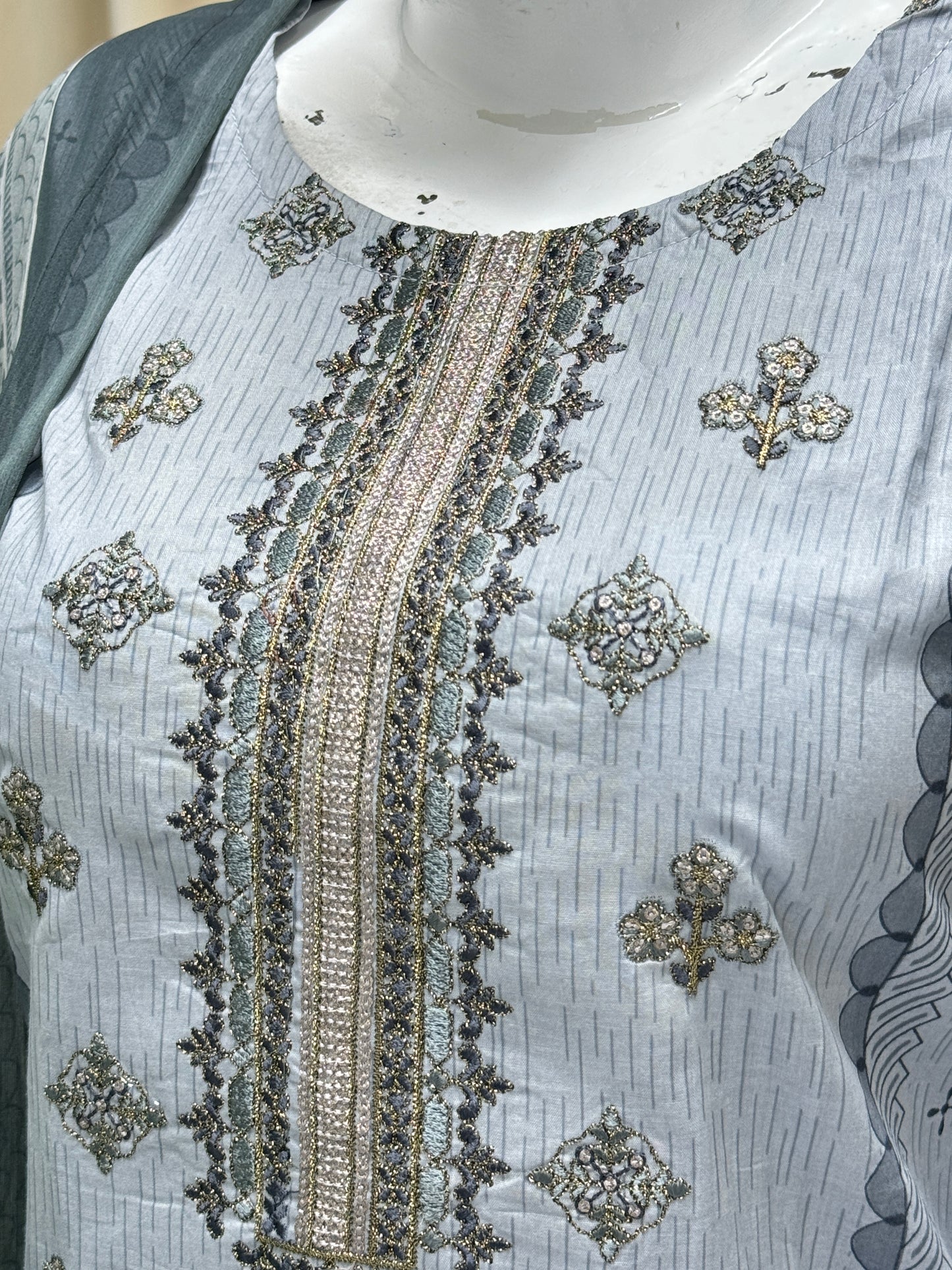 K&R Lawn - Chiffon Dupatta 281 Grey