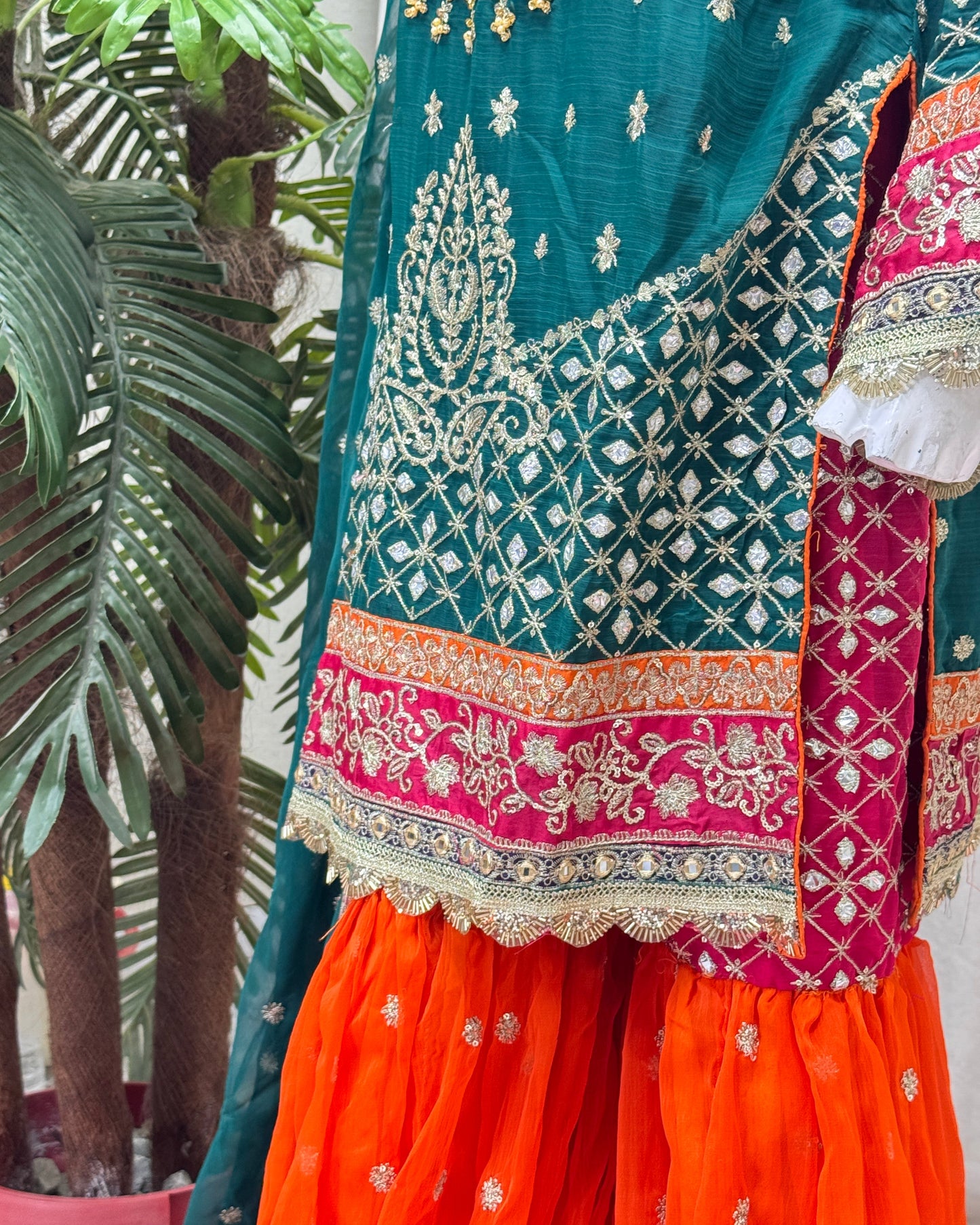 425 By Mohsin Bottle Green Orange