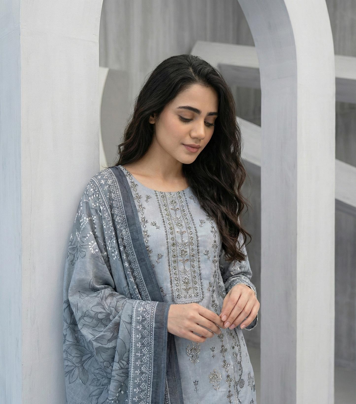 K&R Dhanak - Dhanak Dupatta 414 Light Grey