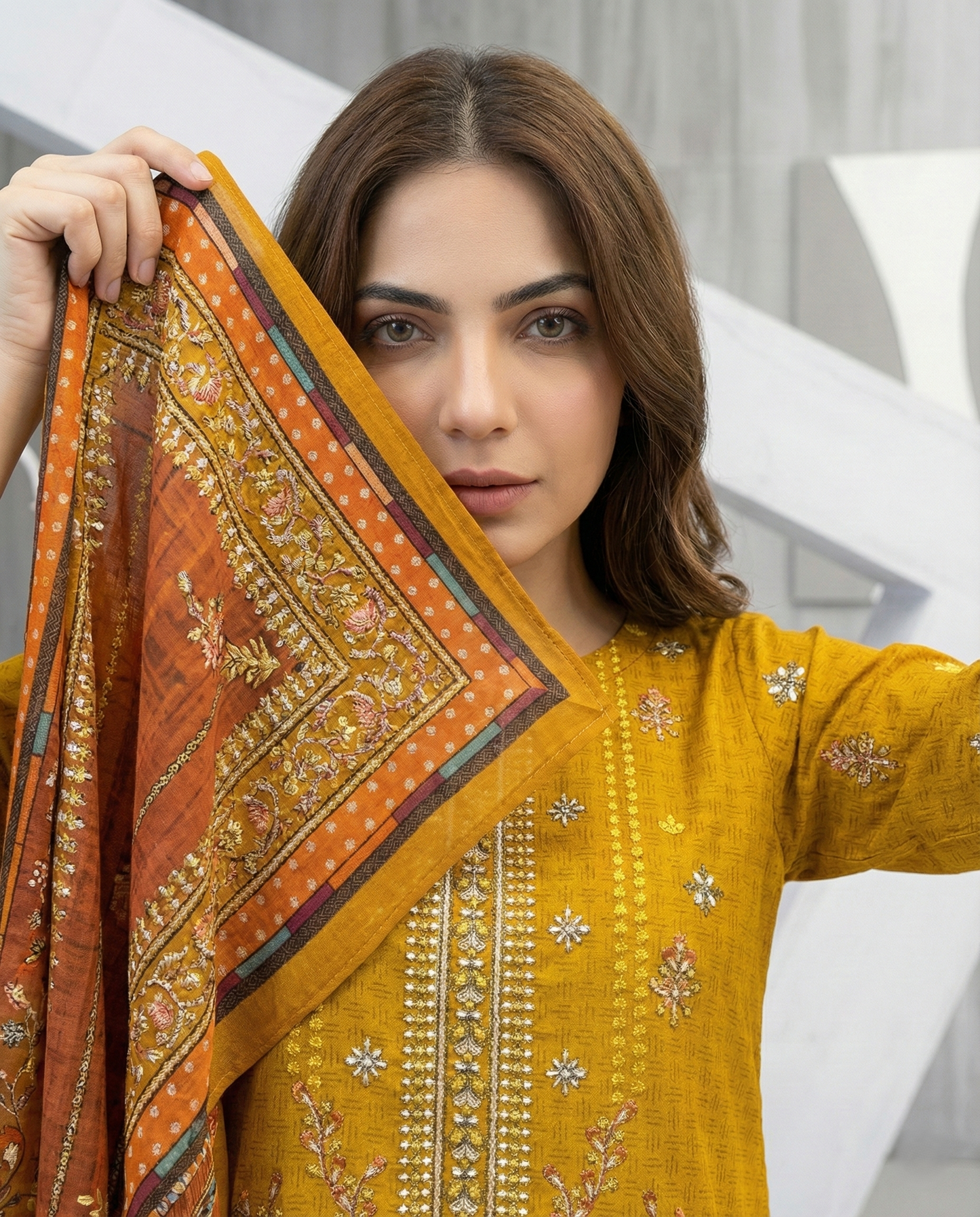 K&R Dhanak - Dhanak Dupatta 416 Rust