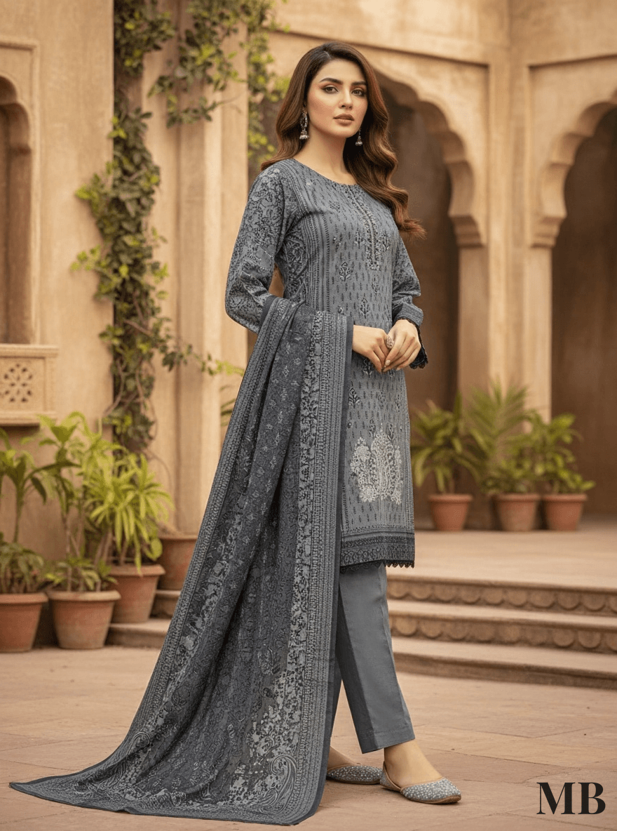 K&R Dhanak - Dhanak Dupatta 503 Grey