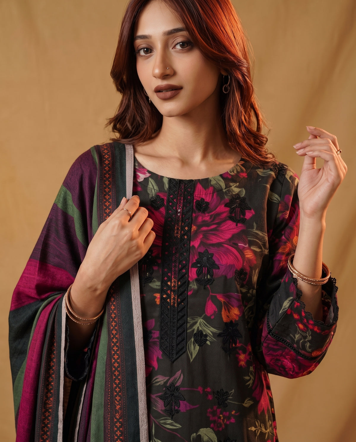 K&R Dhanak - Dhanak Dupatta 652 Black