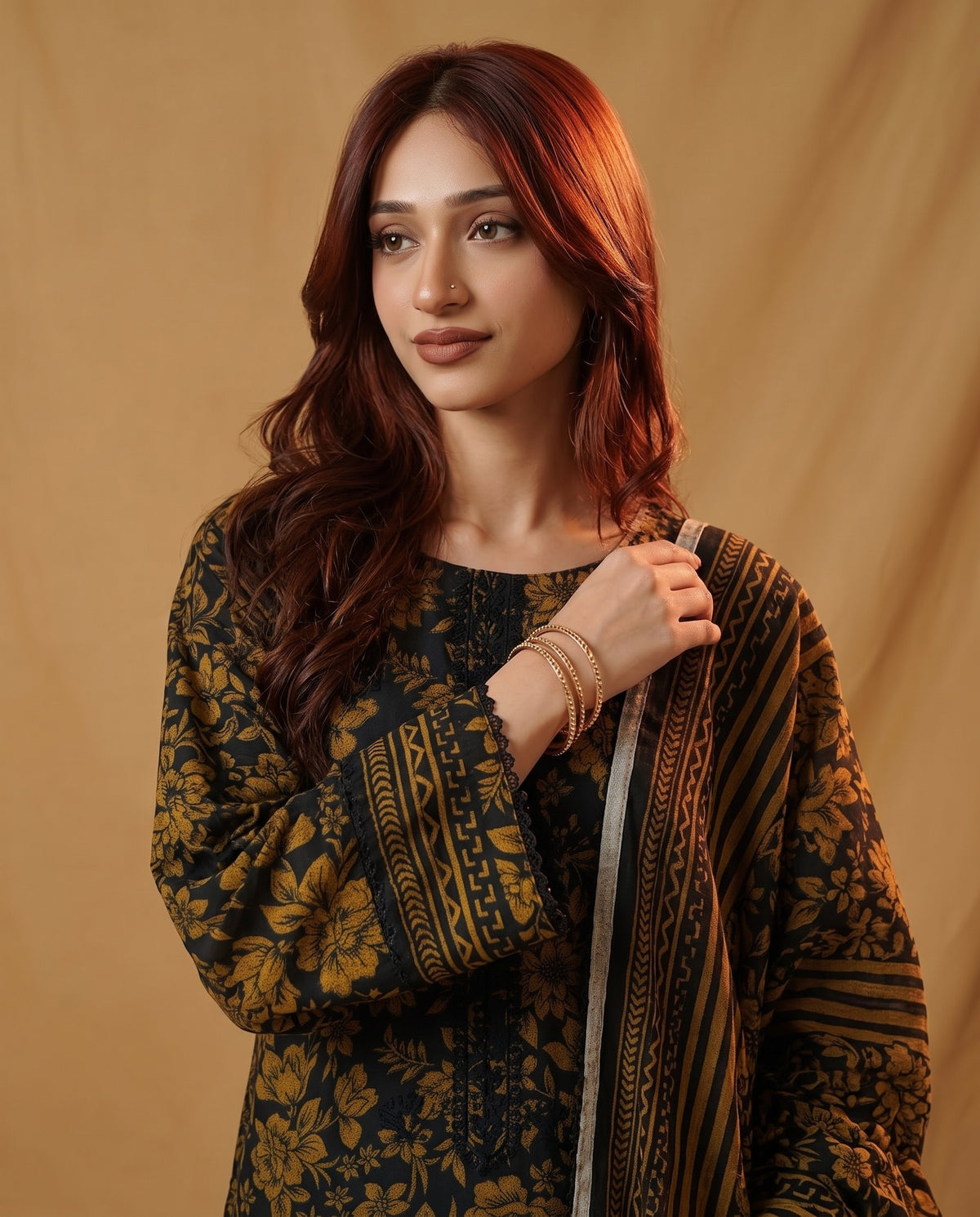 K&R Dhanak - Dhanak Dupatta 658 Black Skin