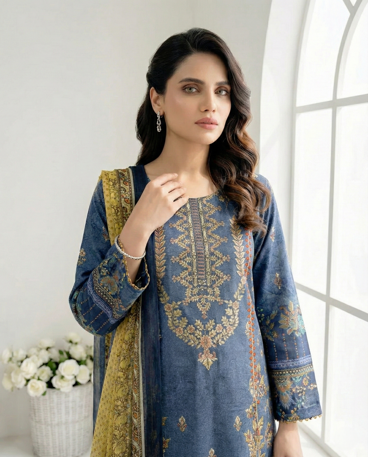 K&R Lawn - Chiffon Dupatta 291 Gray