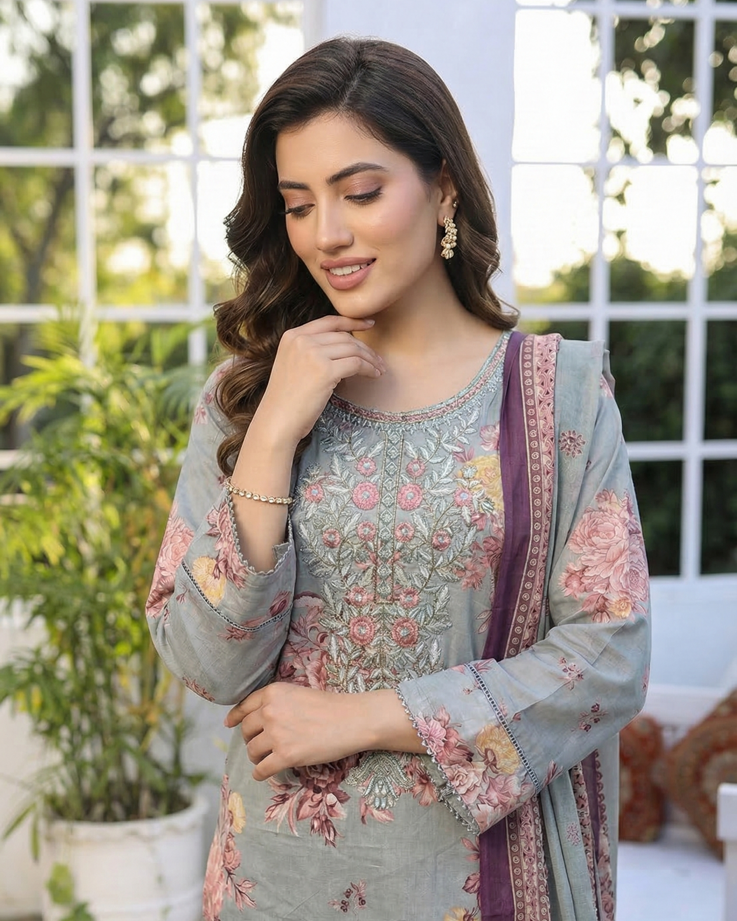 K&R Lawn - Chiffon Dupatta 629 Pista