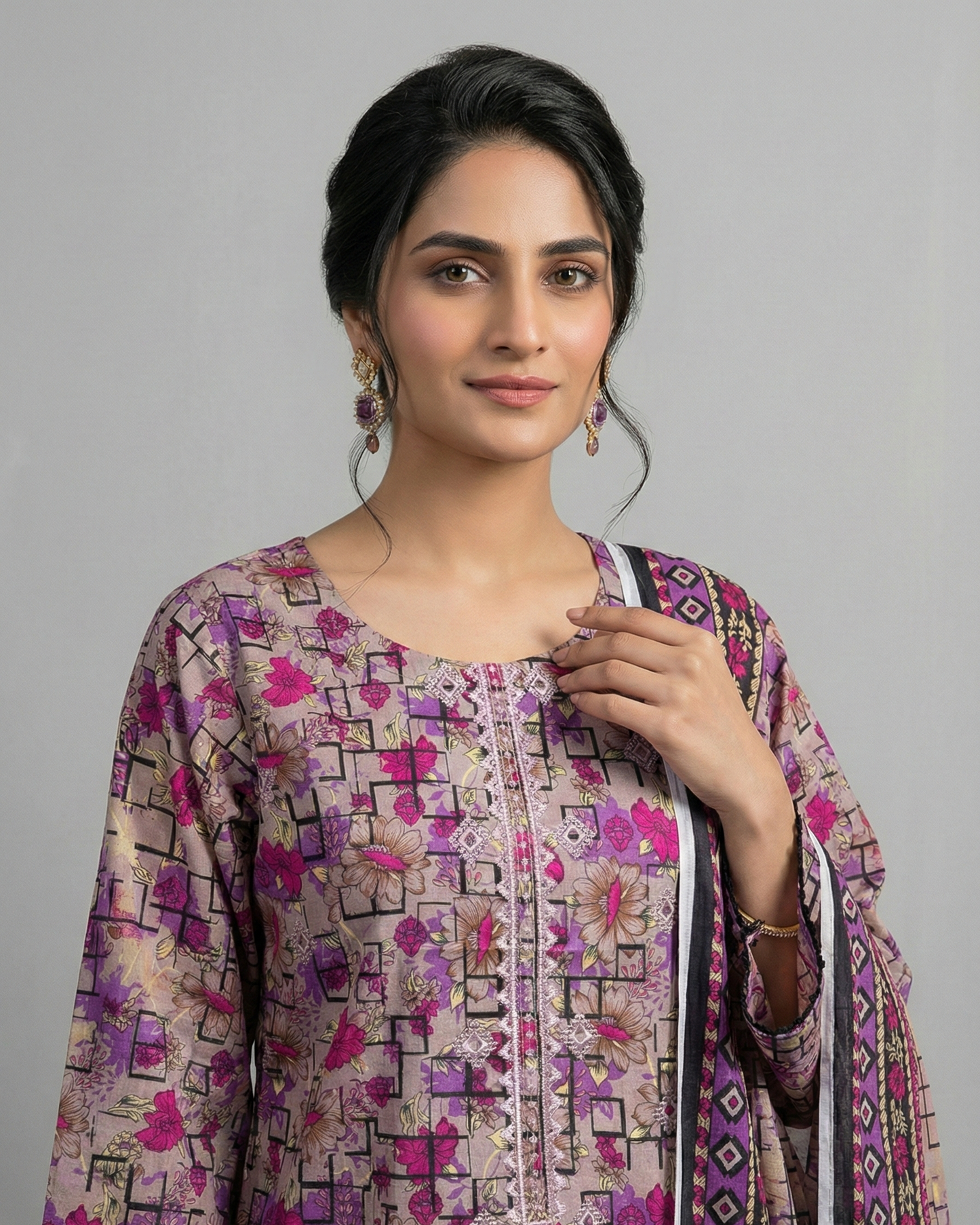 K&R Lawn - Lawn Dupatta 563 Lilac