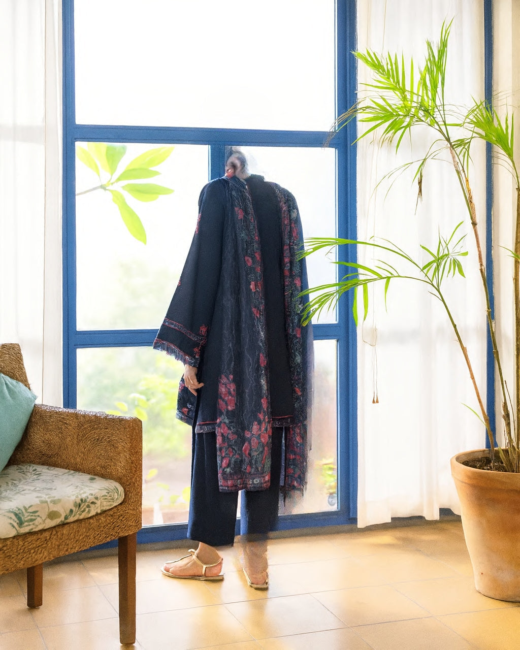 Misha Linen Drop 1 Navy Blue