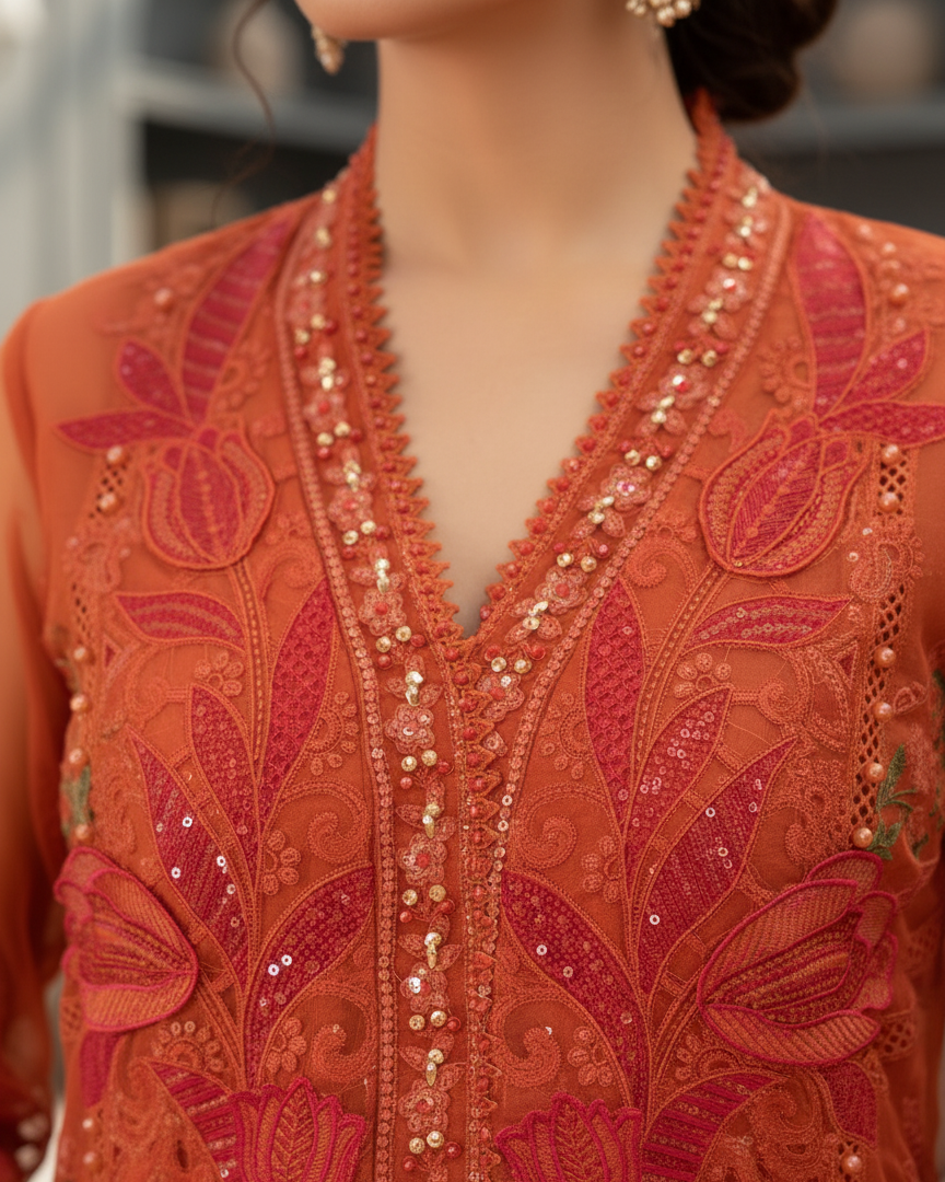 Orchid Flame Orange Dress