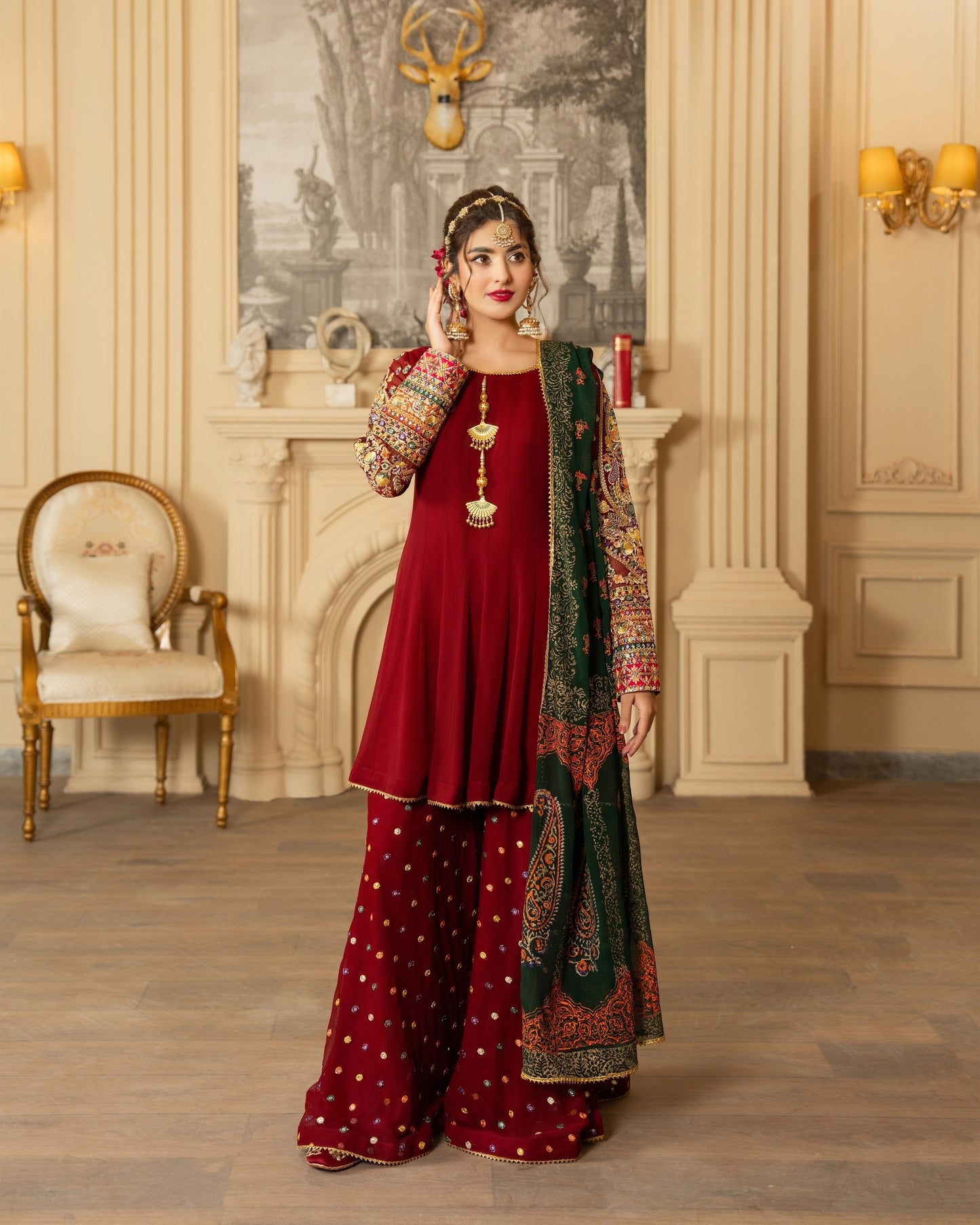Karma Roohi 462 Oxblood Mahroon