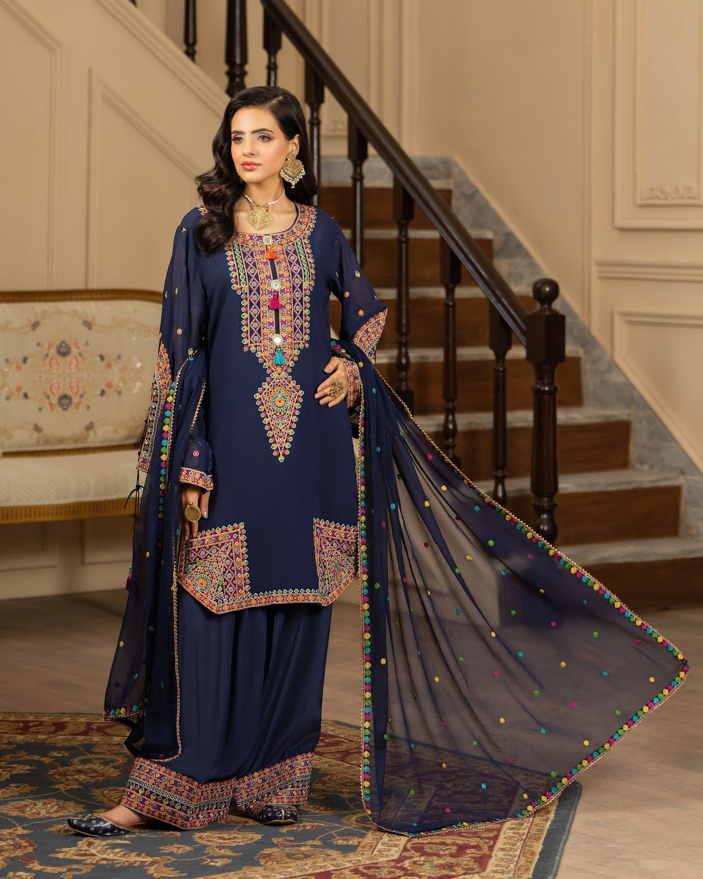Karma Roohi 465 Navy Blue