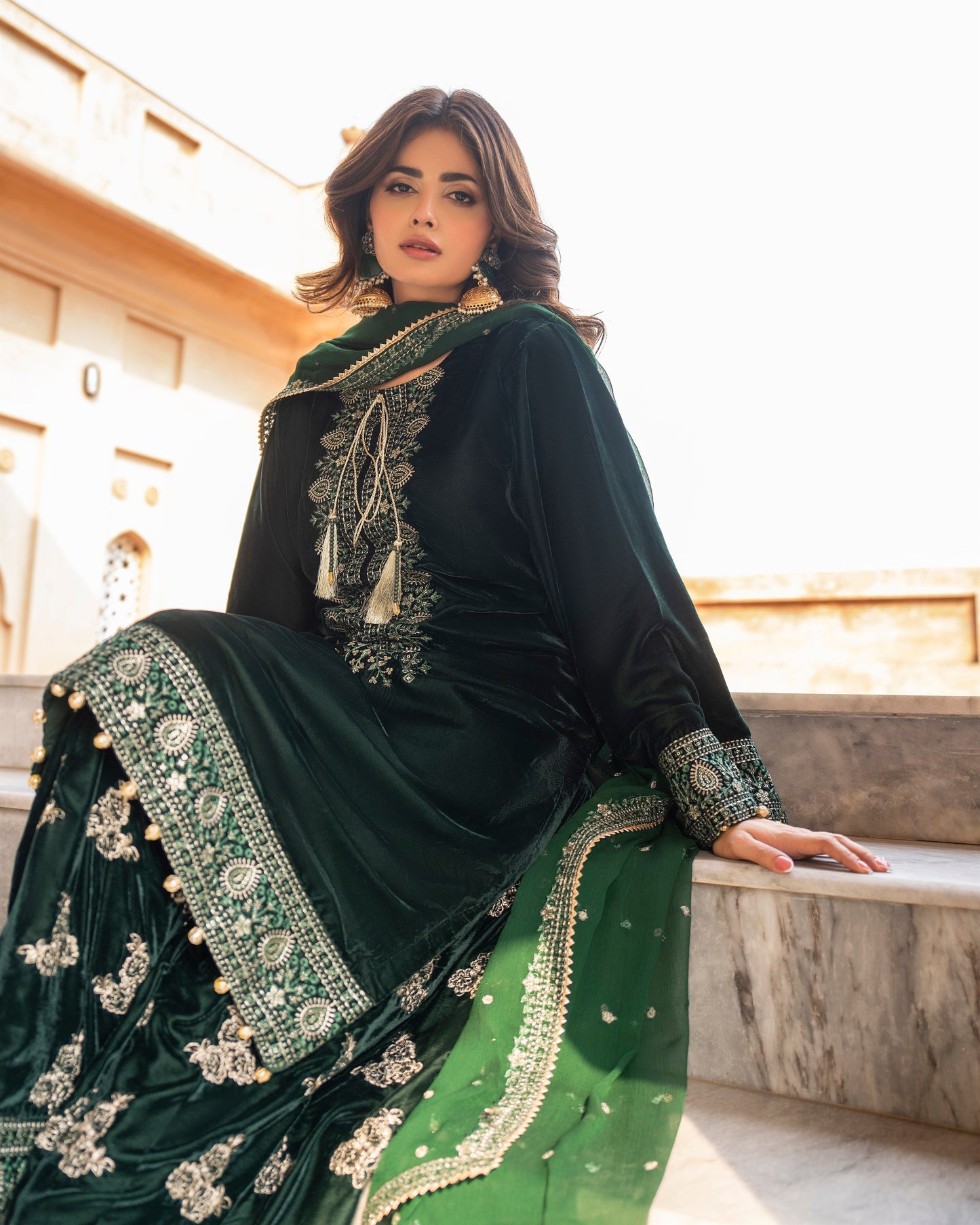 Karma Sehar Velvet 489 Pine Green