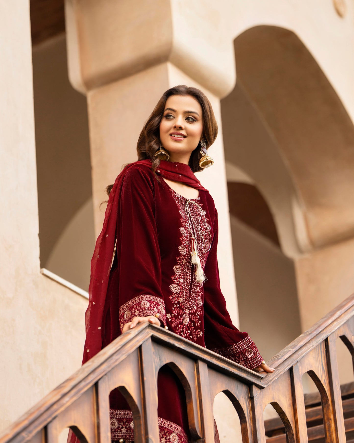 Karma Sehar Velvet 489 Deep Red