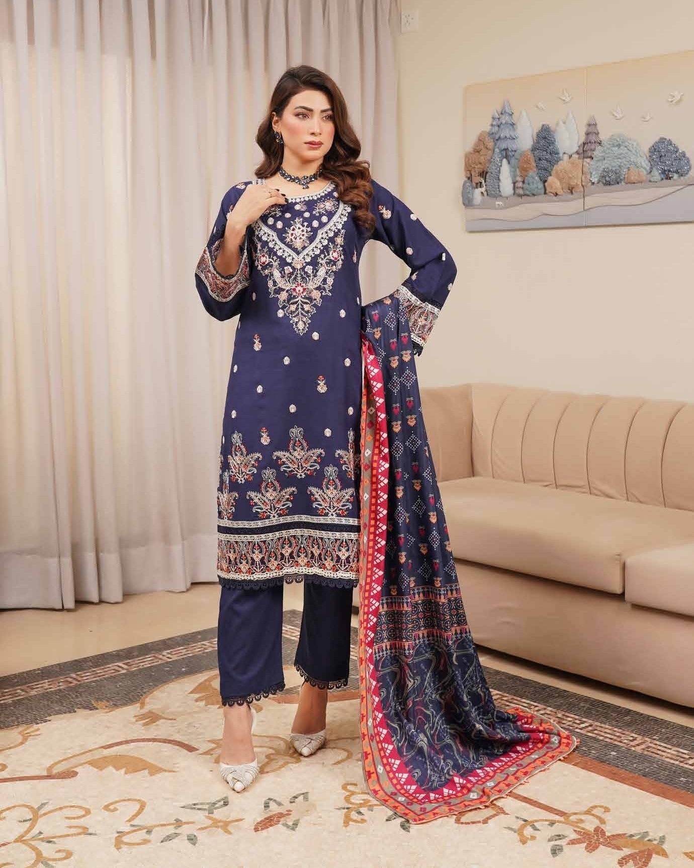 Munira Mehar Dhanak MSL 02 Navy Blue
