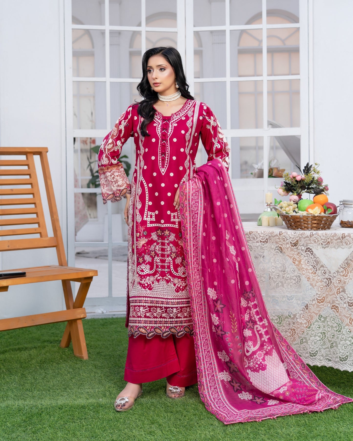 Munira Guman Cotton 04 Shocking Pink