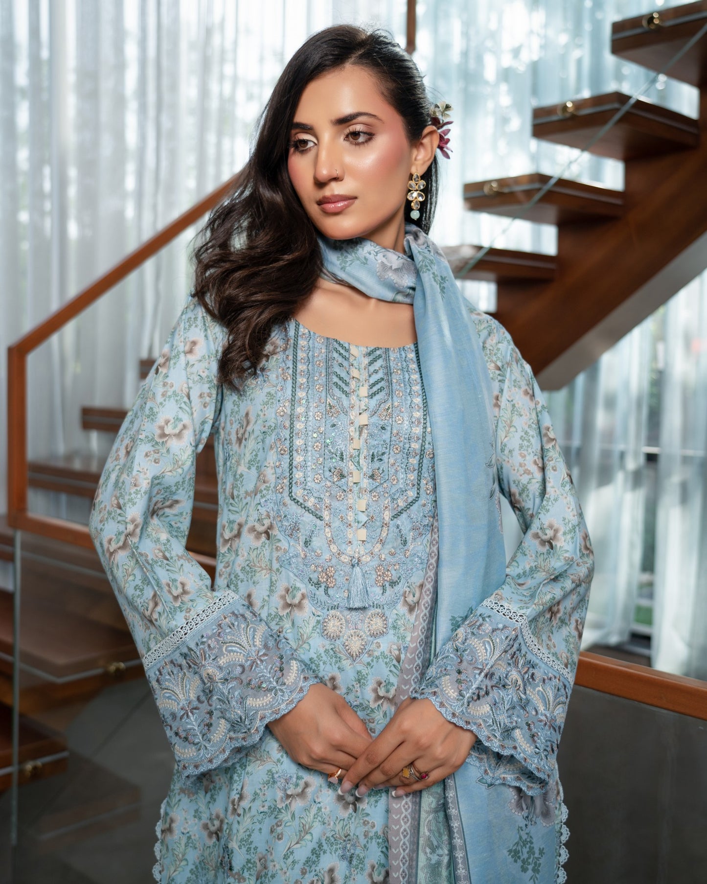 Munira Umeed Lawn 05 Sky Blue