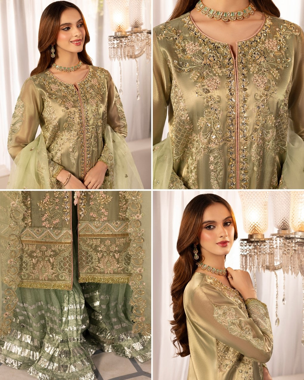 Zardozi Nikkah Edit 2573 Sage Green