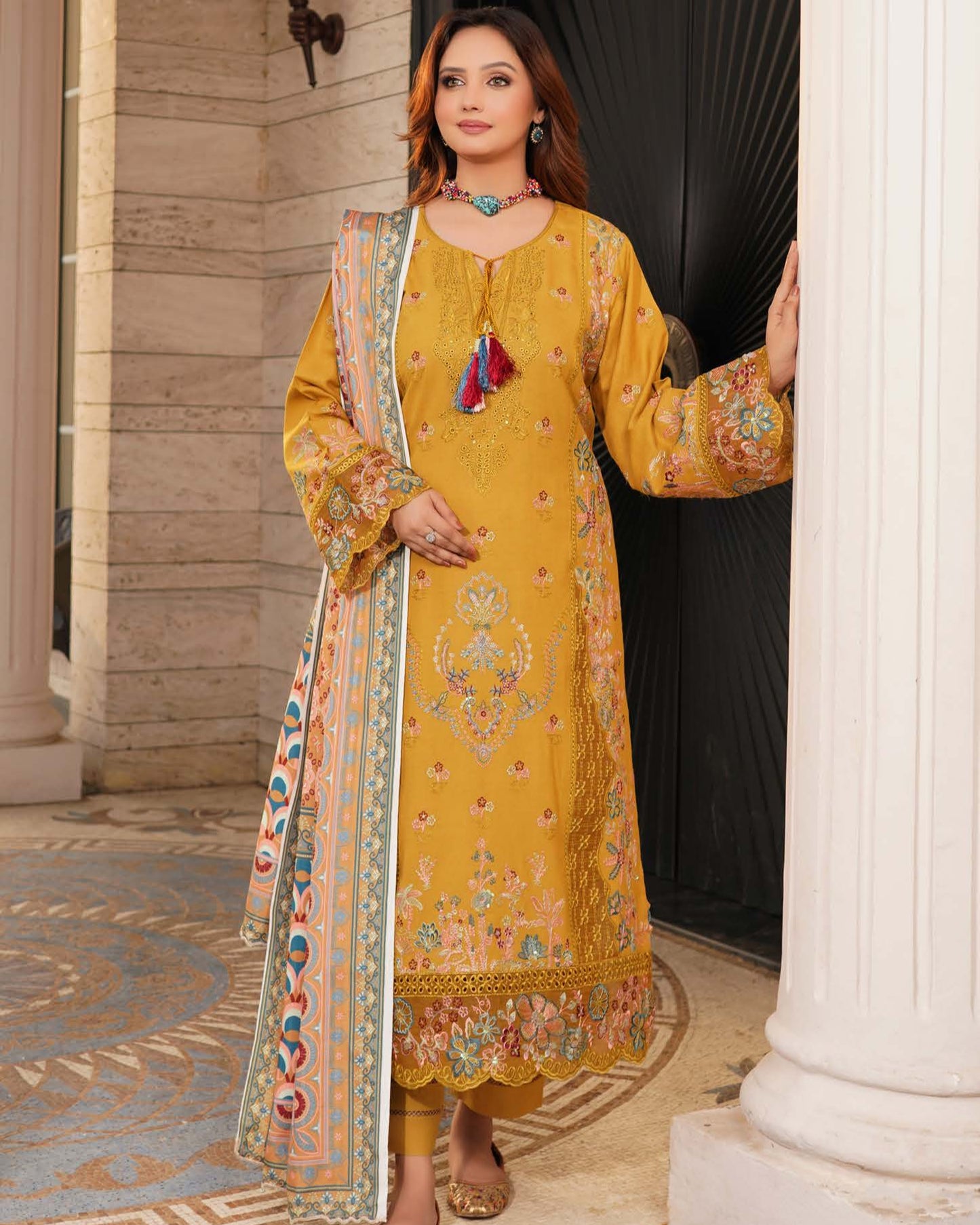 Munira Sitara Dhanak MSL 04 Mustard