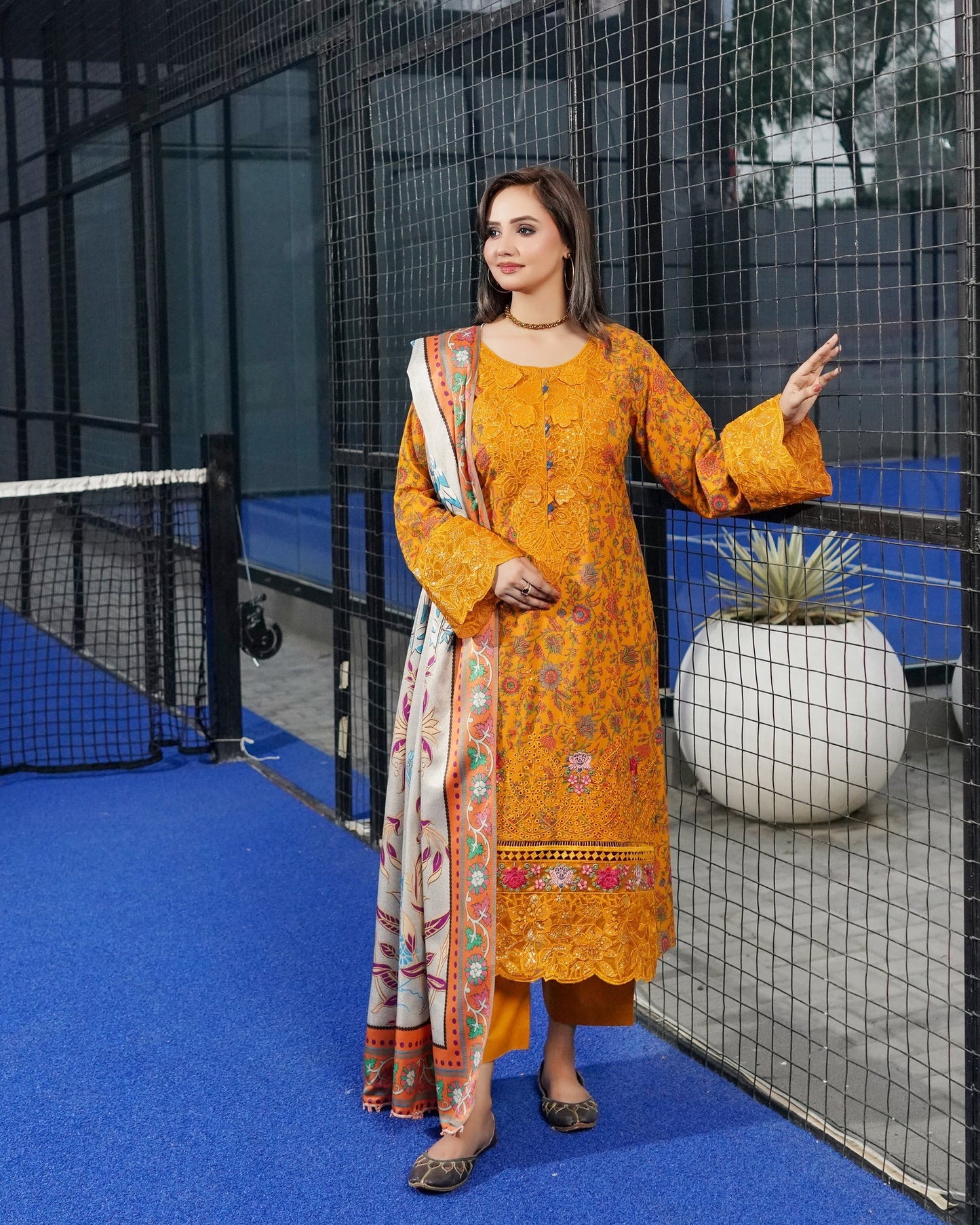 Munira Rangbahar Dhanak 07 Orange