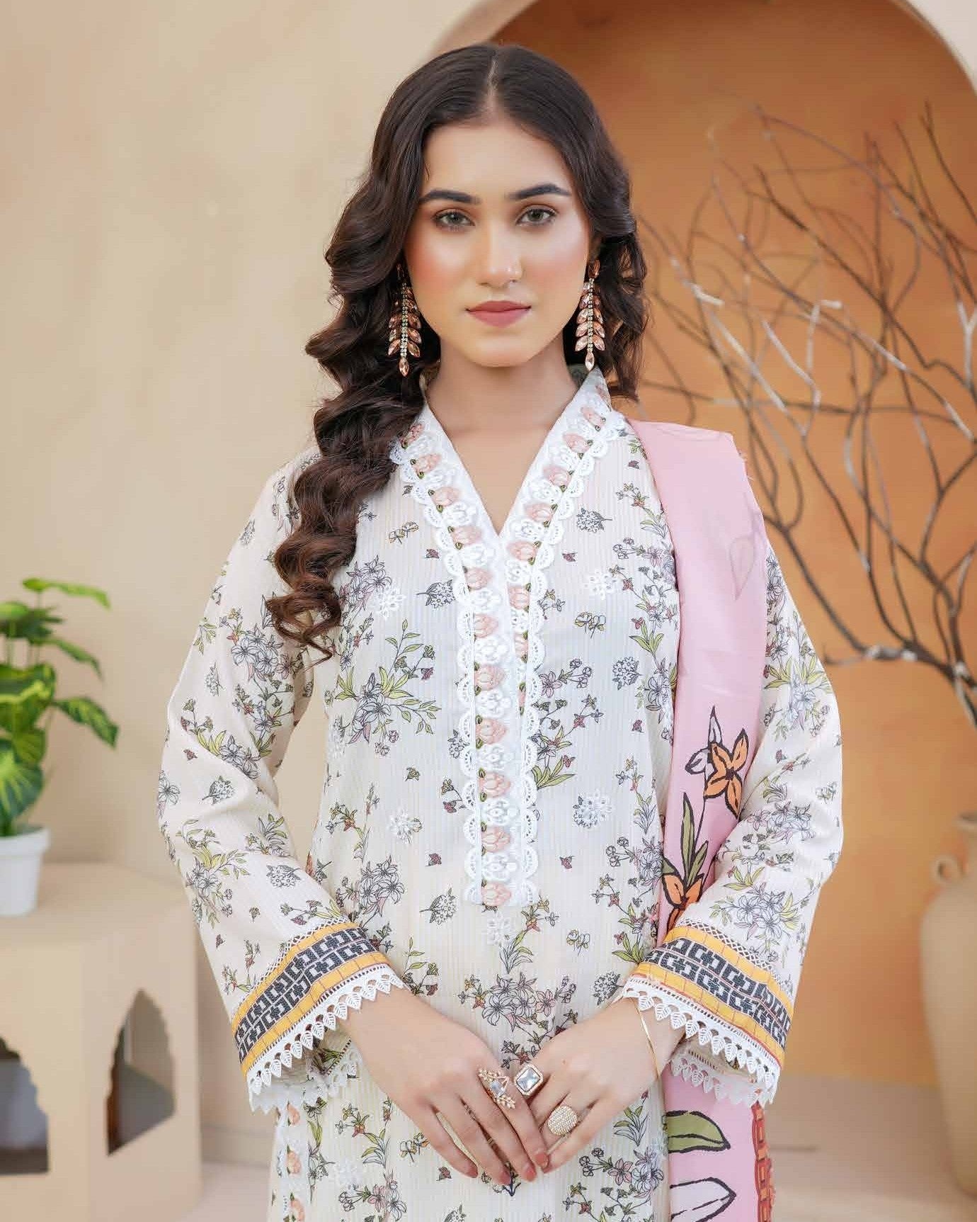 Munira Libas Dhanak MSL 03 Cream