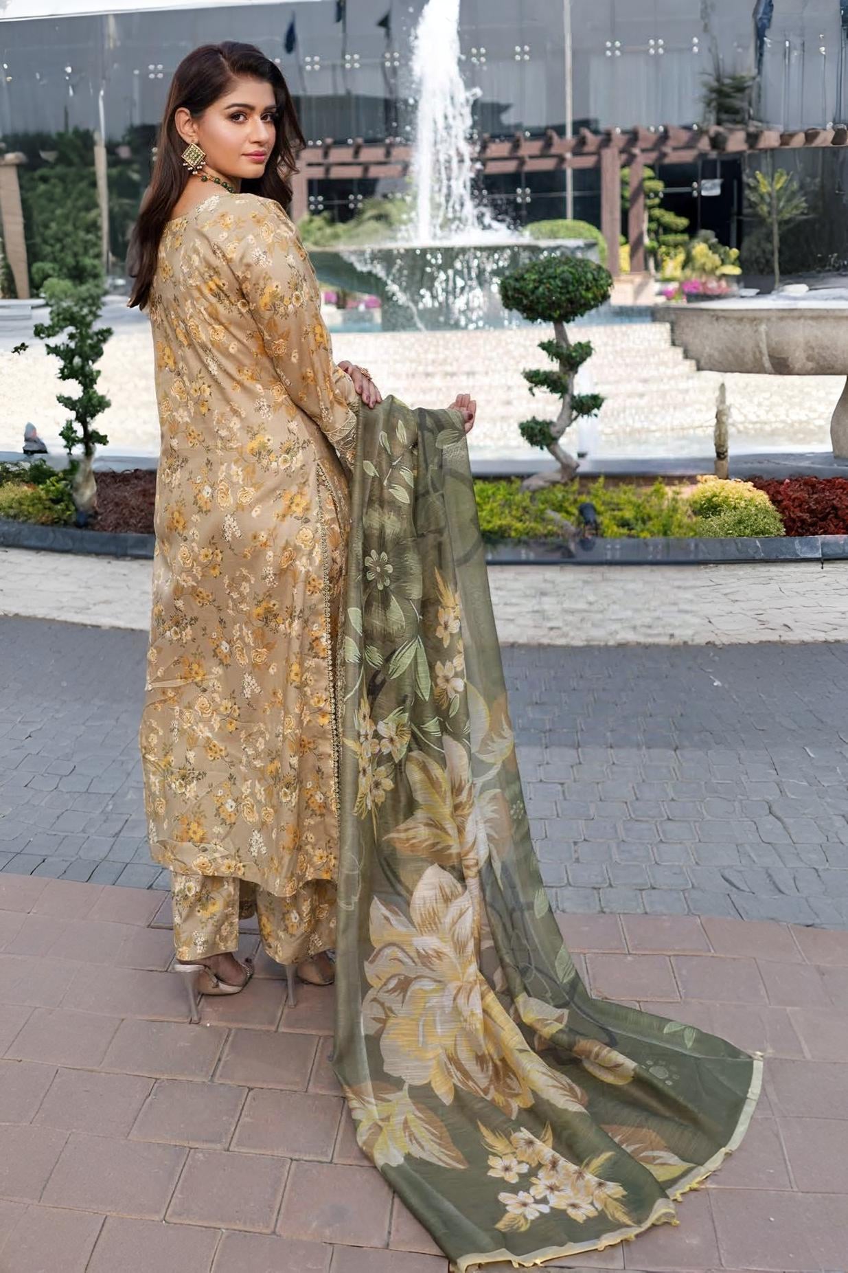 Munira Mah-e-Noor Lawn MSL 03 Mustard