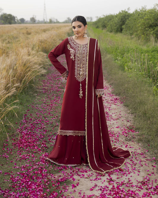 Heer Silk ZQ 2629 Mehroon