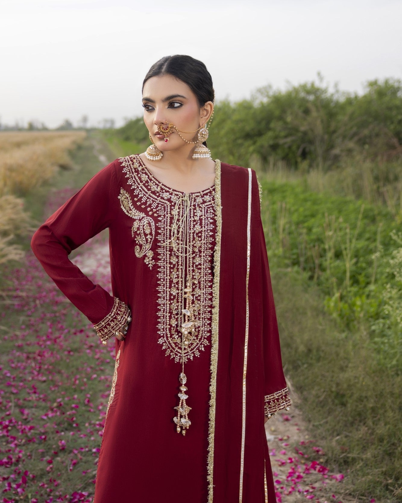 Heer Silk ZQ 2629 Mehroon