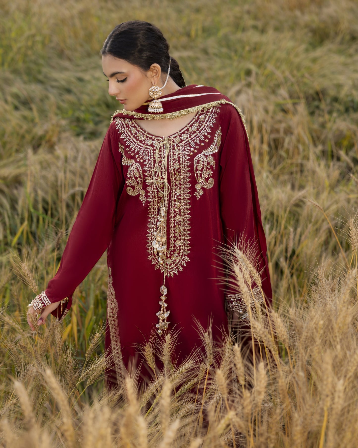 Heer Silk ZQ 2629 Mehroon