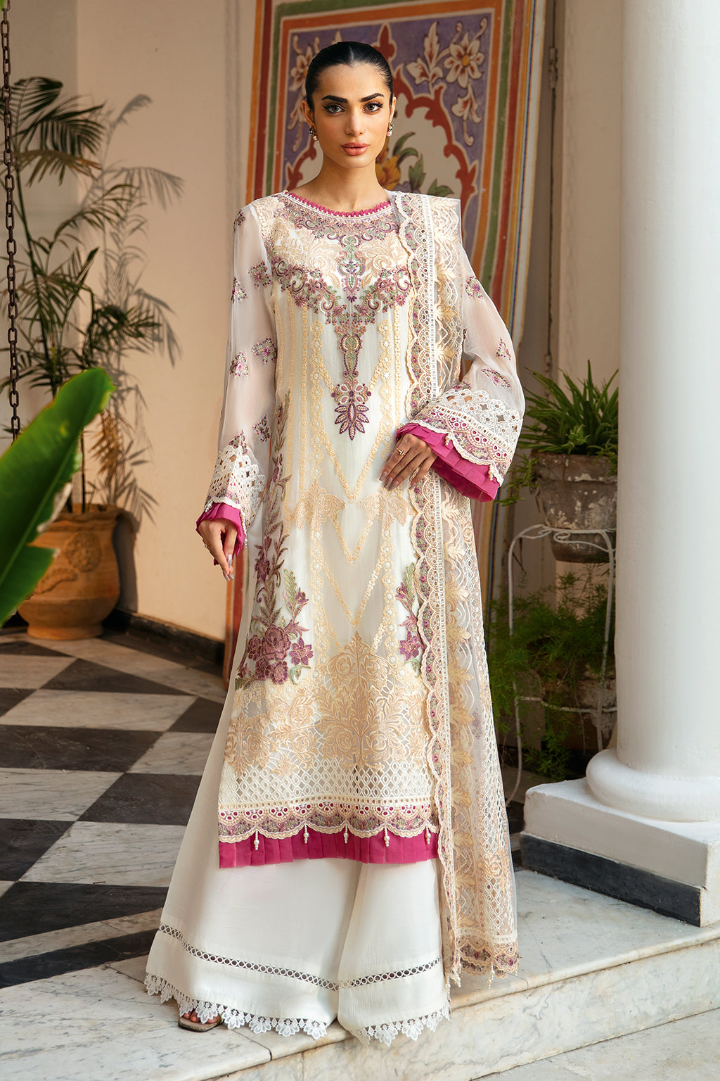 Dastak Luxury Chiffon Vol-01 Q-107 White