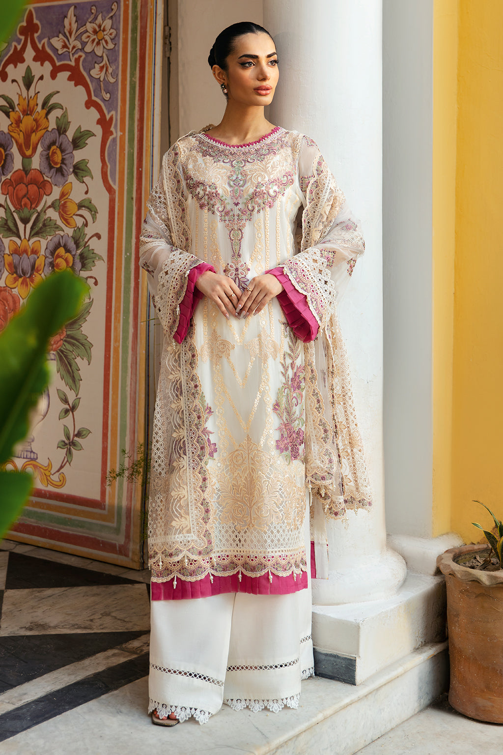 Dastak Luxury Chiffon Vol-01 Q-107 White