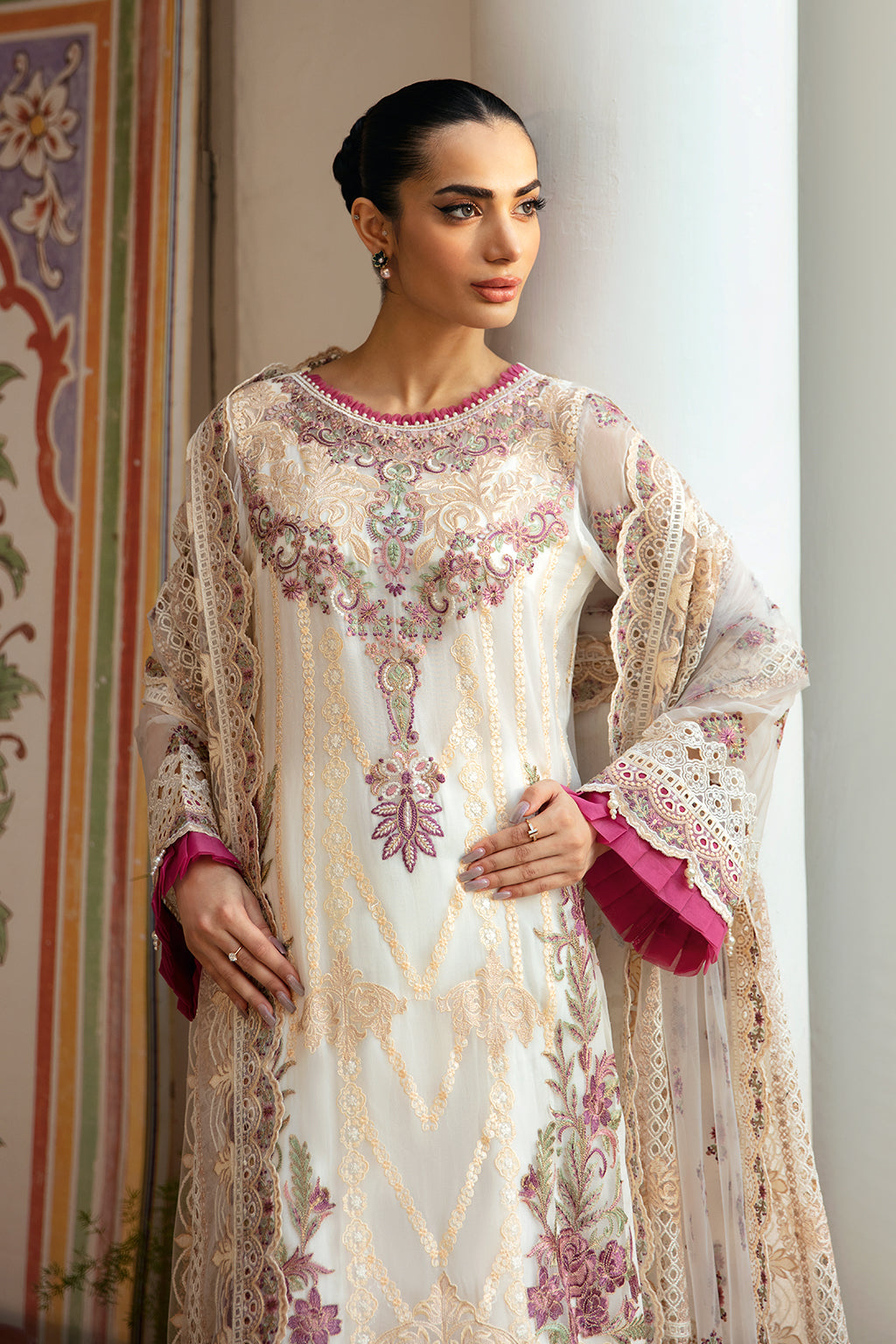 Dastak Luxury Chiffon Vol-01 Q-107 White