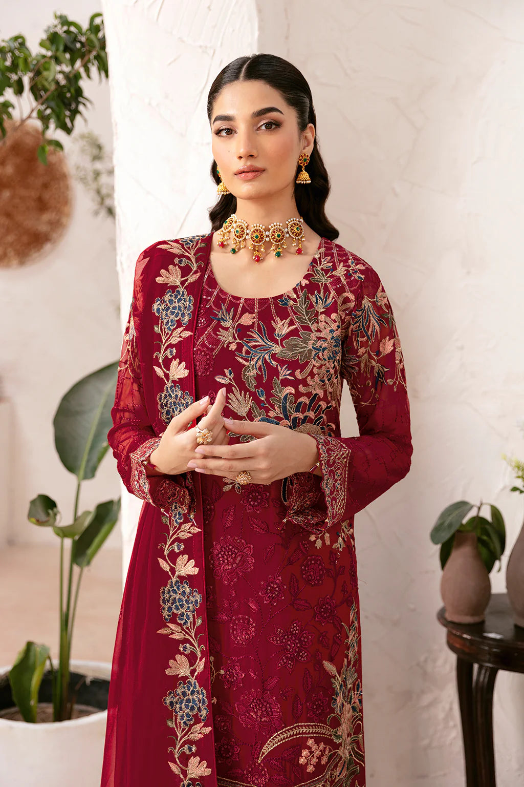 Rangoon Chiffon Vol-12 D-1205 Mehroon