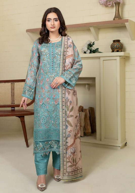 Munira Fitoor Lawn MSL 01 Teal Green