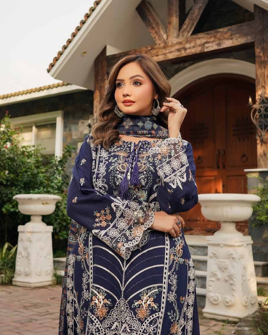 Munira Riwayat Dhanak MSL 02 Navy Blue