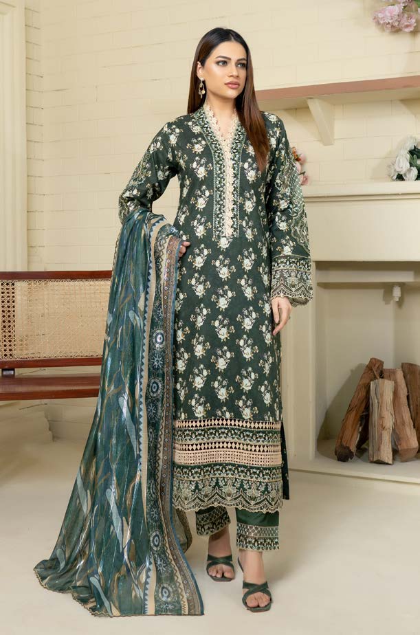 Munira Fitoor Lawn MSL 03 Bottle Green