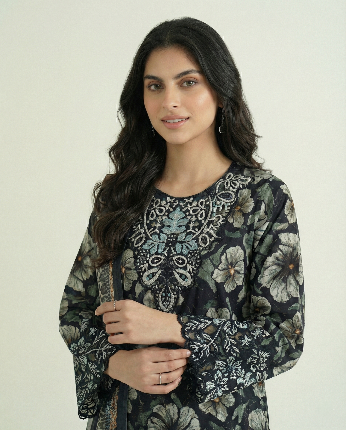 3PC 597 FloralBlack