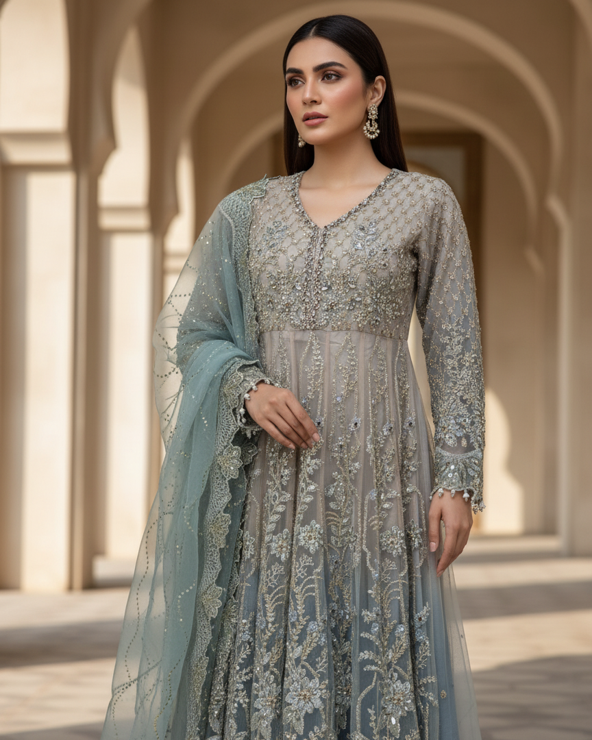 Steel Blue Dream Frock Ensemble